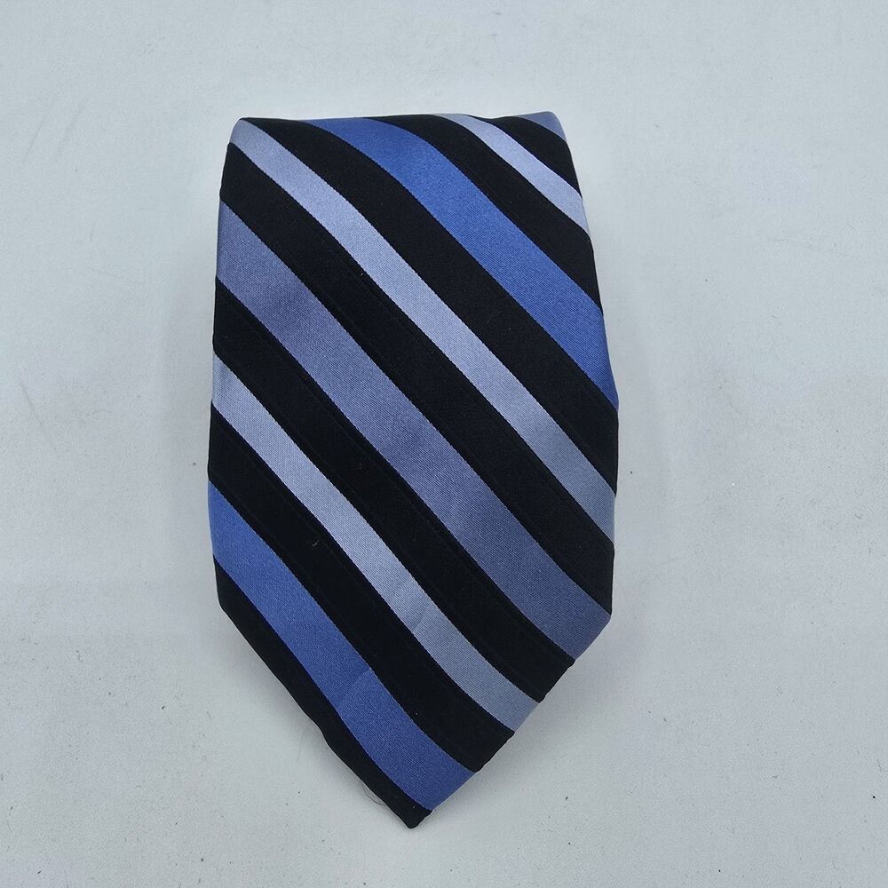 Mens Necktie Croft & Barrow NeckTie Blue Black Geometric 60" x 4" Vintage
